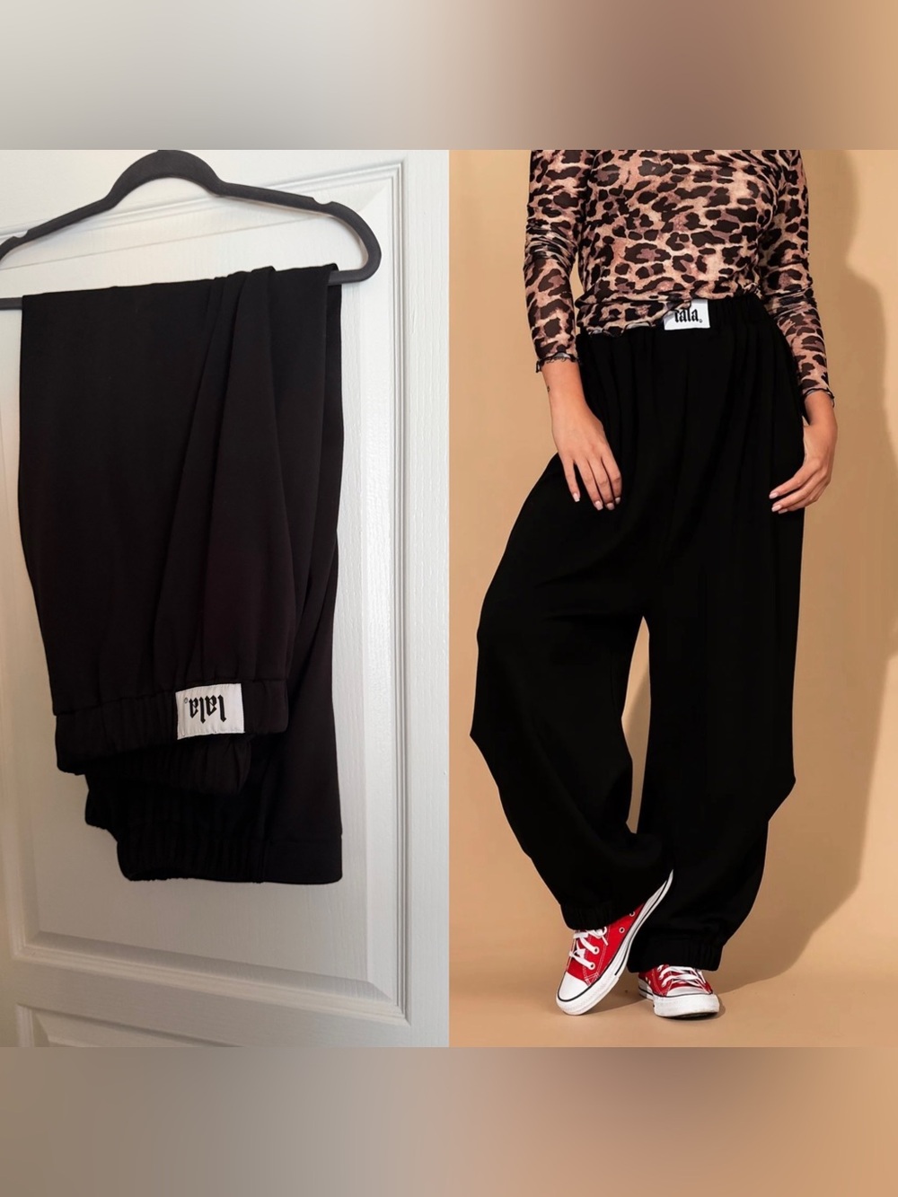 Dressed in LALA Gotta Go Barrel Leg Harem Joggers by Dressed in Lala (3X)